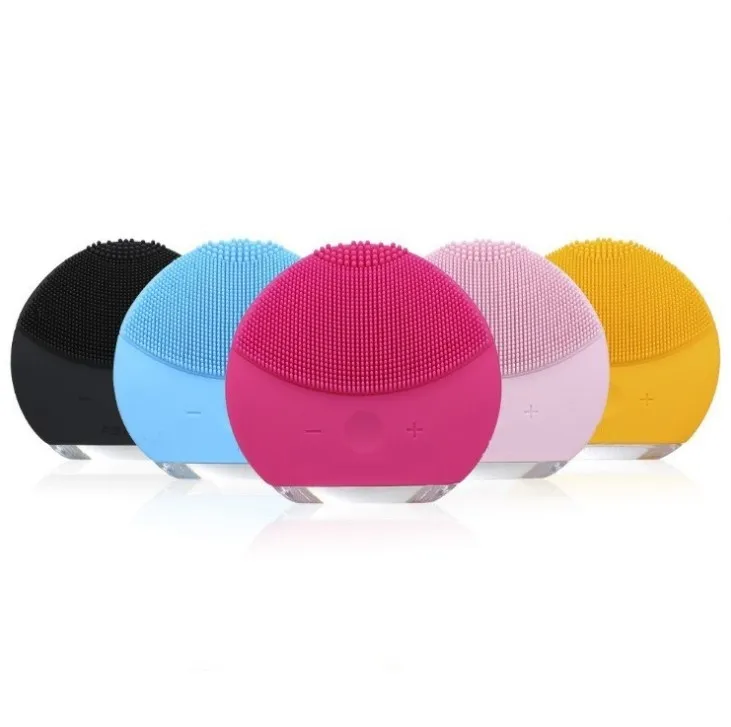 

Private Label USB Rechargable Waterproof Solicone Electric Face Brush Dropshipping Sonic Face Cleansing Brush, Black, pink, rose red, yellow and blue