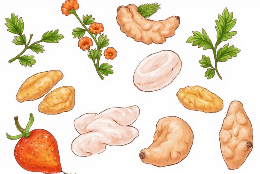 Collection of different ginger clipart styles showing realistic ginger root, cartoon gingerbread man, and minimalist line art