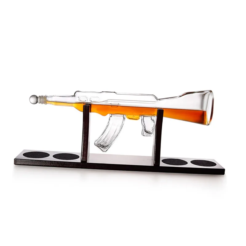 
Liquor,Whiskey, Vodka,Brandy Rifle AK 47 Gun Shape Glass Bottle 