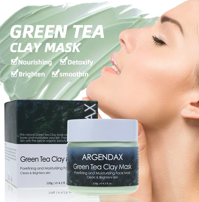 

Natural Organic Matcha Green Tea Clay Powder Facial Mask peel off, Antioxidant, Gentle Exfoliation