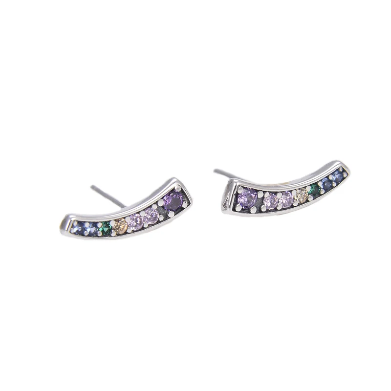 

High quality sterling Silver 925 rainbow stud earrings