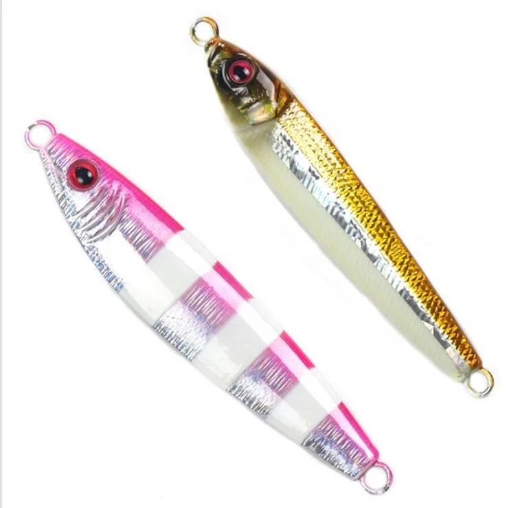 

80g100g lead fish jigging sinking luminous deep sea boat fishing bait