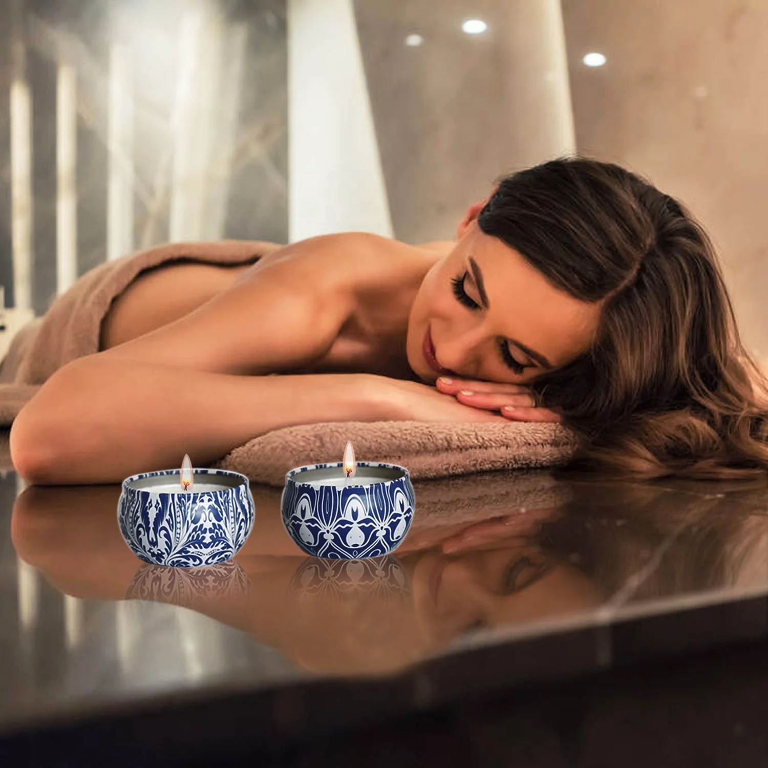 
2.5 oz 16pcs pack soy wax scented tin candles 