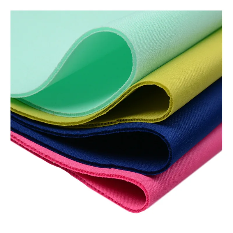 

100% Polyester 150D 250GSM Bright Plain Dyed Sandwich Air Layer Stretch Scuba Knitted Fabric for Dress