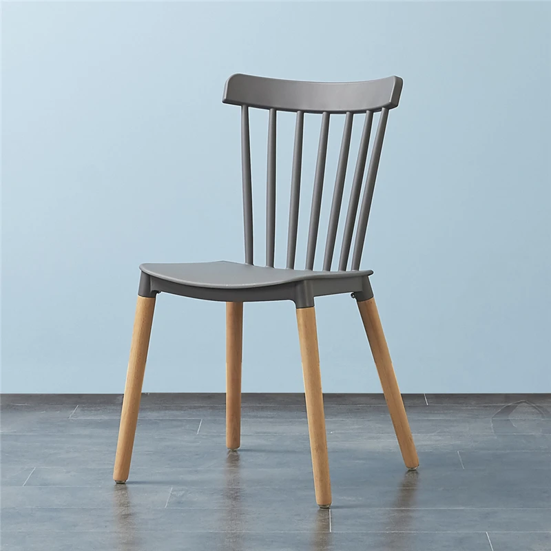 
China Supplier Home Furniture Factory Wholesale Dining Room Chair, Cheap Price Plastic Stacking Dining Chair With Beech Wood Leg 