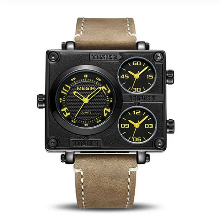 

Men Watch MEGIR 2069 Waterproof Quartz Watches Men with Multiple Time Zone Causal Sport Military Watch 2019