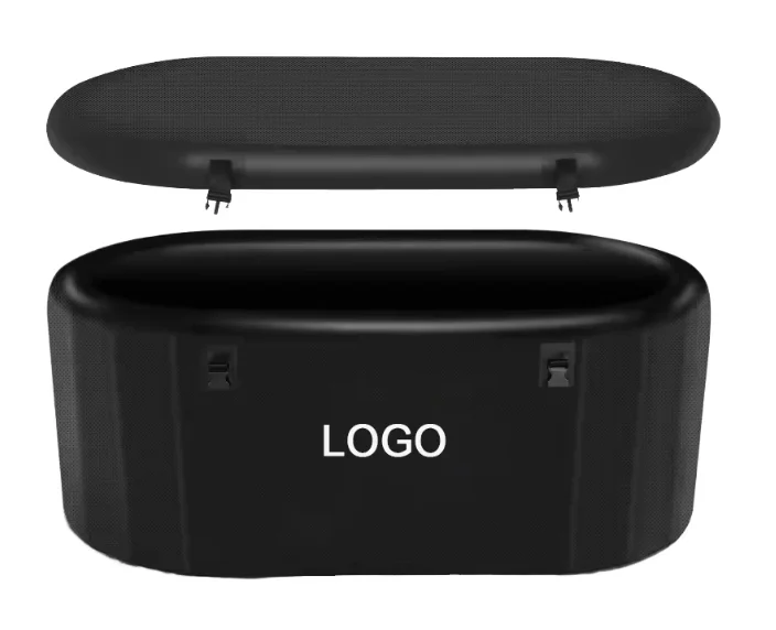 OHO Inflatable Portable Bathtub Outdoor Freestanding Soaking Tub Cold Therapy Ice Bath Athlete Muscle Recovery Black 132x70x62cm
