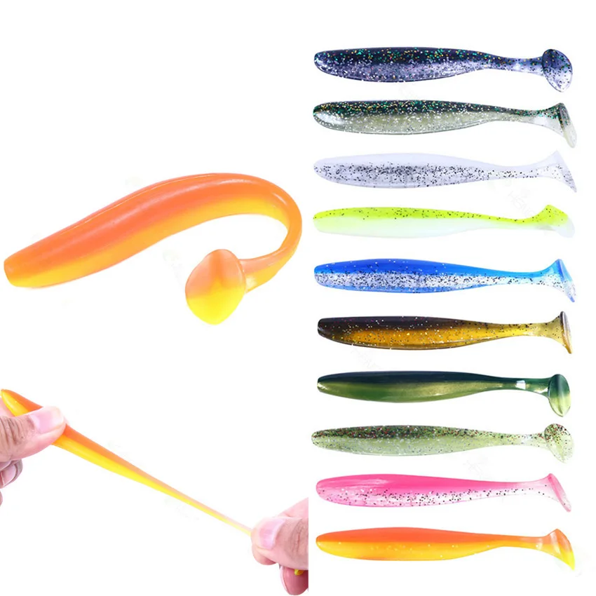 

Jetshark 5cm/7cm/9cm 1.2g/2.2g/4.2g 10colors 6/10PCS/Bag Freshwater Saltwater Fish Bait Plastic T Tail Soft Lures Fishing Lure