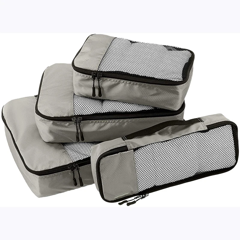 

4 Piece Packing Travel Organizer Cubes Set Compression Packing Cubes for Suitcases Travel Bags Organizer for Luggage, Purple, grey, red, blue, pink, etc