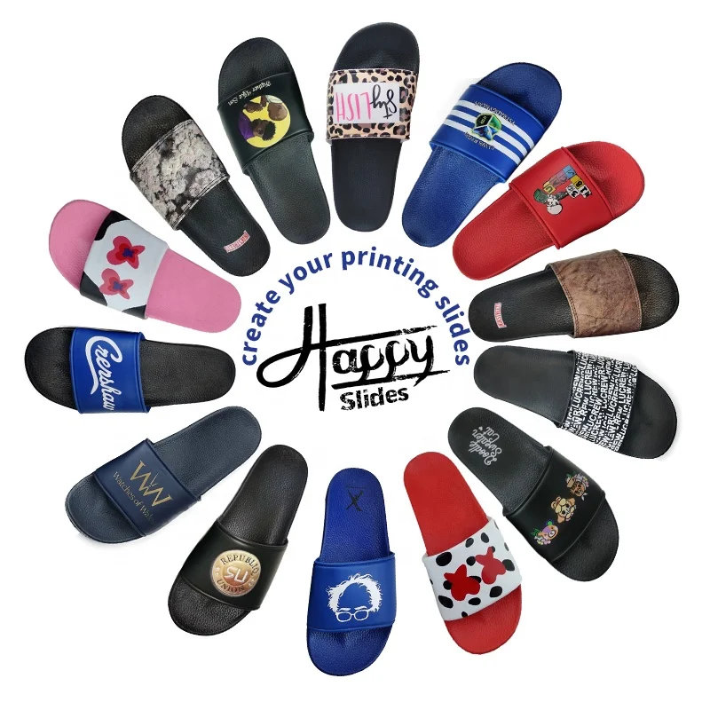 

Happyslides Beach Blank Custom Sandals Men Logo,Summer Fashion Custom Logo Sandals Slides