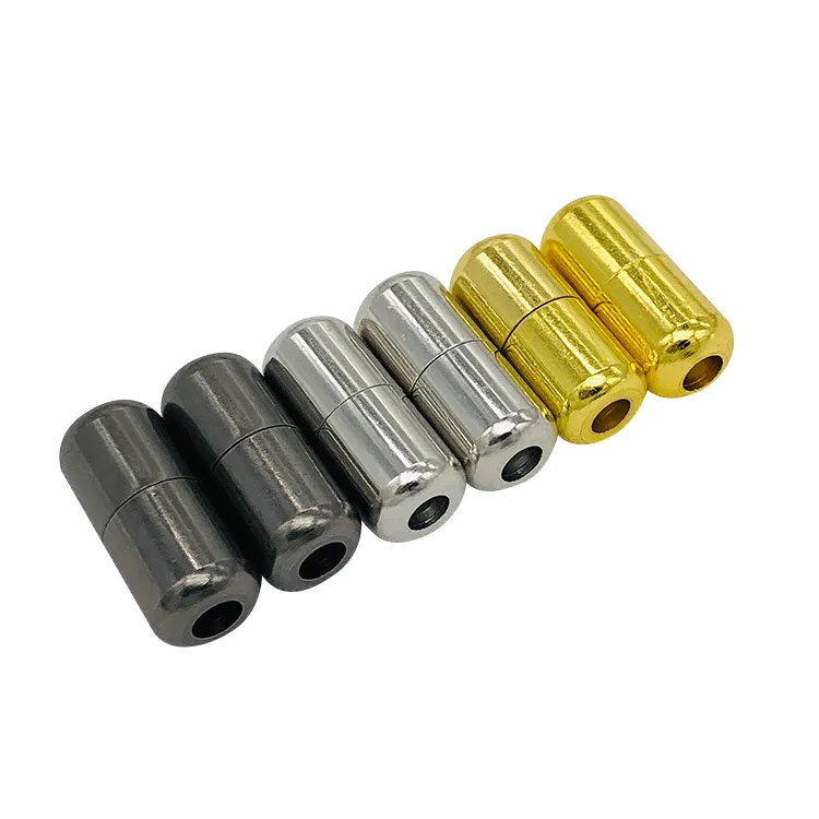 

Replacement Capsule Locks Fits 3mm Round Metal Screw Shoelaces LOCK, Gold, silver, black- gun color