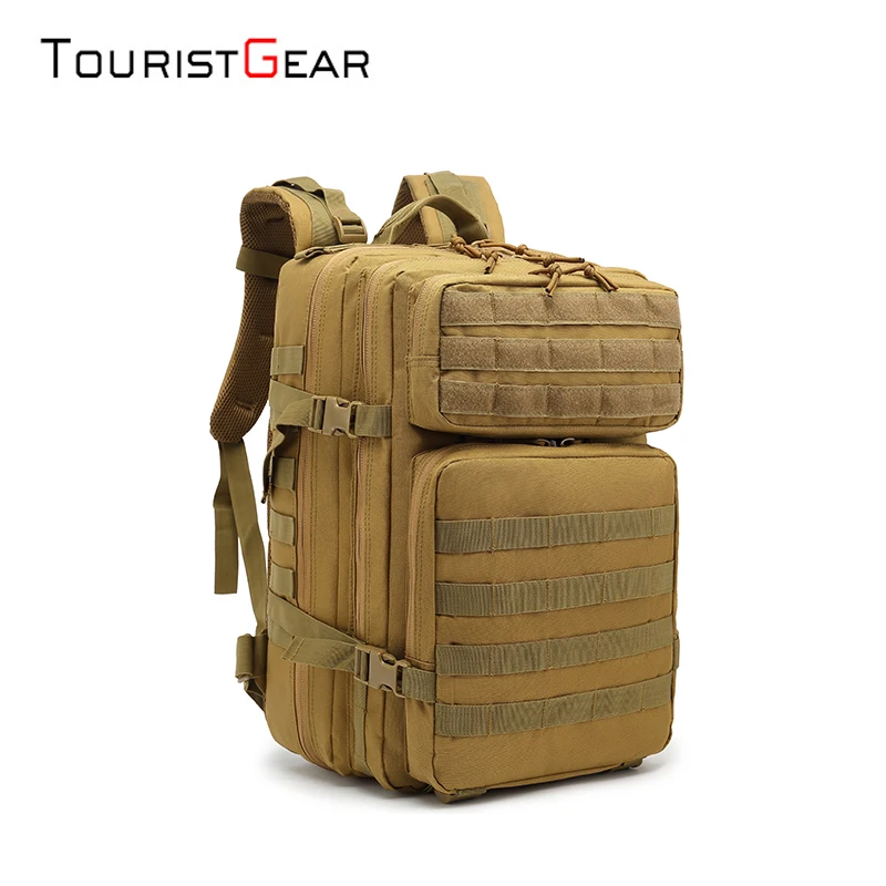 

Wholesale Outdoor Waterproof Hiking Survival Army Bag Black Military Tactical Backpack custom logo
