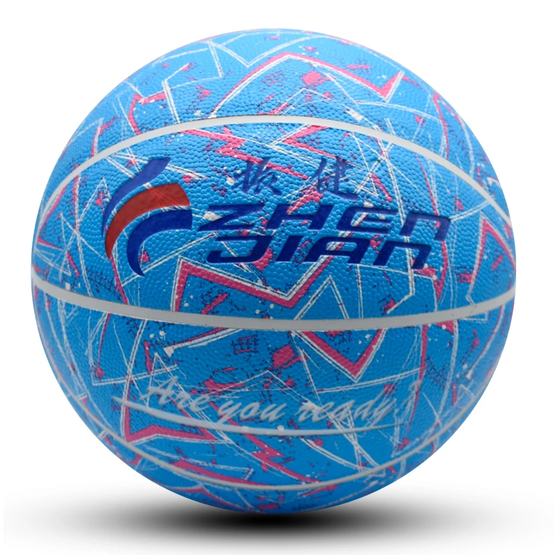 

official match quality standard Size 7 PU material laminated basketball, Blue printing