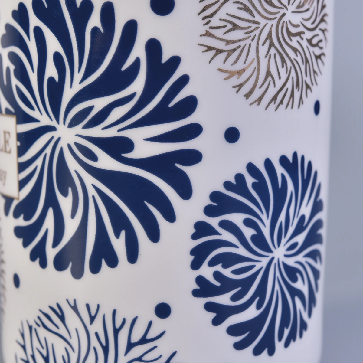 410ml Blue Flower Pattern Ceramic Candle Jars
