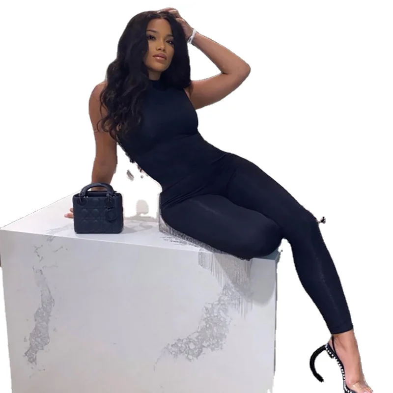 

2021 new trendy sexy jumpsuit 2021 jumpsuits bodysuits custom jumpsuit, Solid