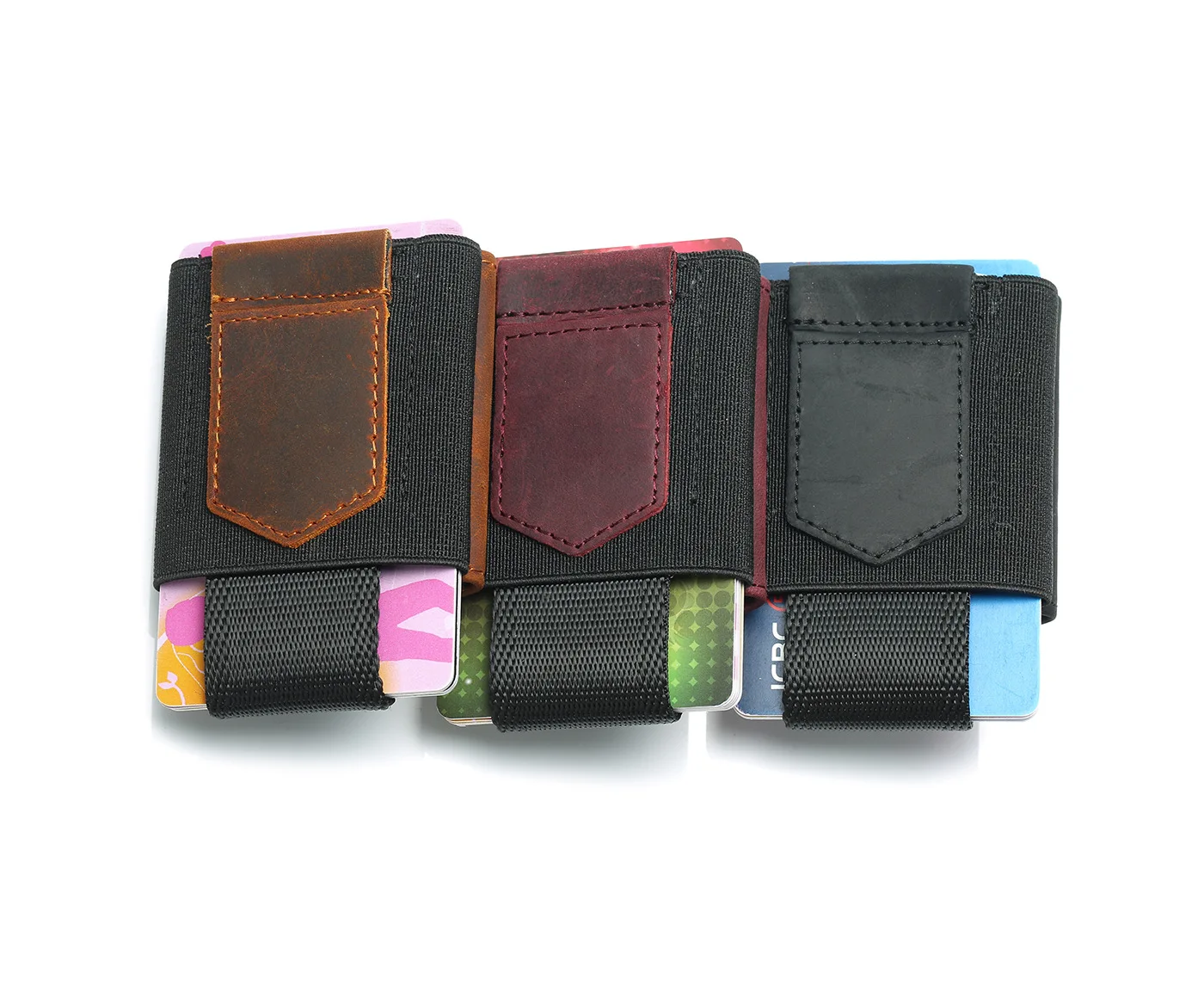 

Creative Mini Slim Card Holder Men Front Pocket With Elastic Band Minimalist Wallet coin purse