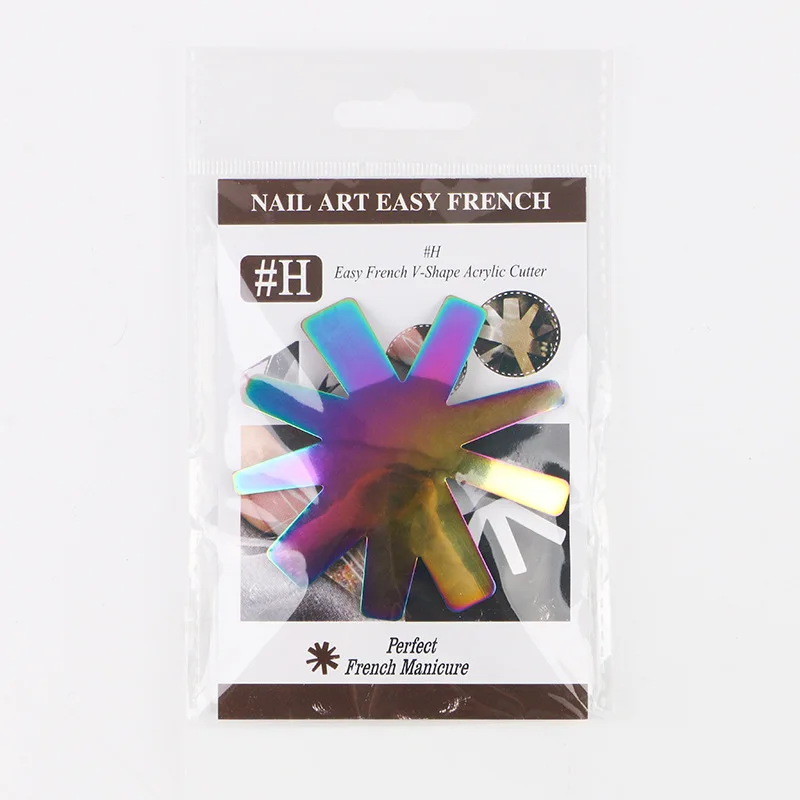 

French Cut V Line Almond Nail Tips Edge Trimmer Nail Cutter Acrylic White French Mold Manicure Nails Art Tools