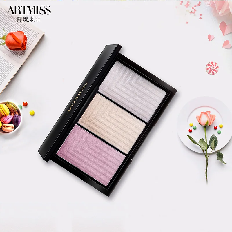 

Pressed Powder Makeup face highlighter to highlight your brightening daily makeup highlighter, 2 colors