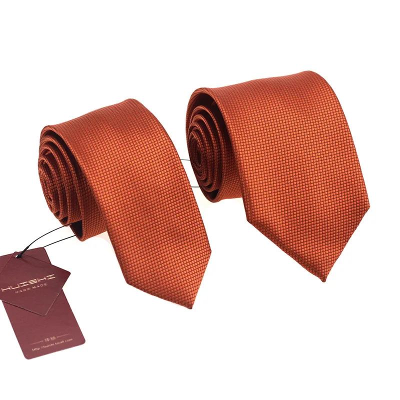 

Shengzhou Custom Necktie Men Solid Polyester Striped Plaid Tie Orange Neck Ties For Men Skinny 6cm Silk Neckties Cravat Business