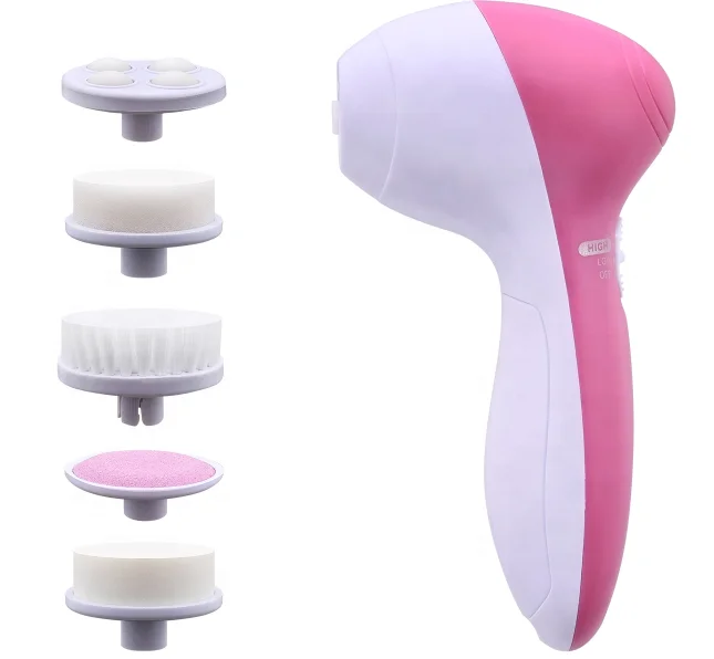 

2021 Mini Electric 5-in-1 Cleansing Brush Hot on Amazon, Pink