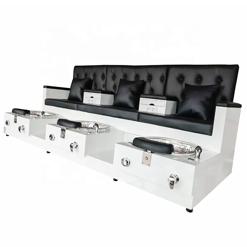 

New salon furniture three seats pedicure chair spa equipment gold sealing system pedicure spa chair for sale, Optional