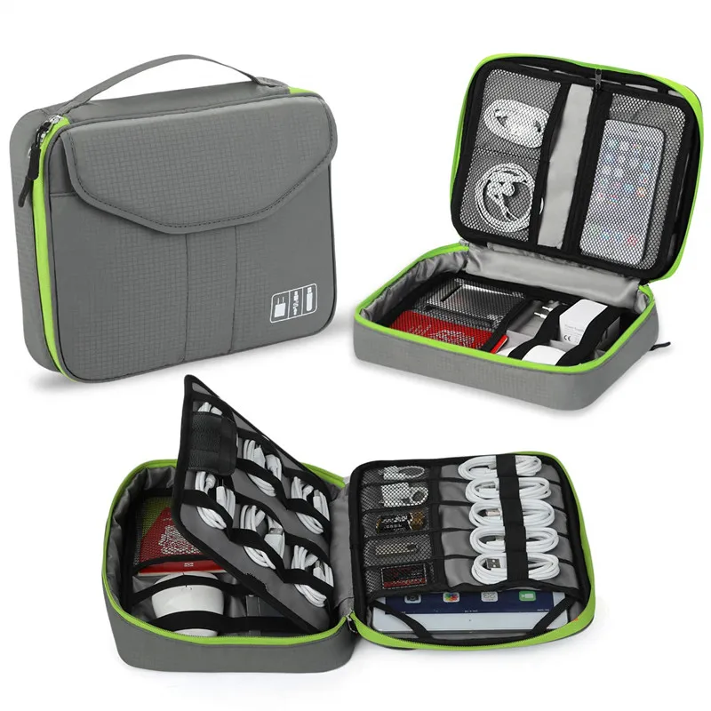 

Amazon Hot Sale Electronics Accessories Cable Organizer Data Cable Storage Bag, Black,gray,green