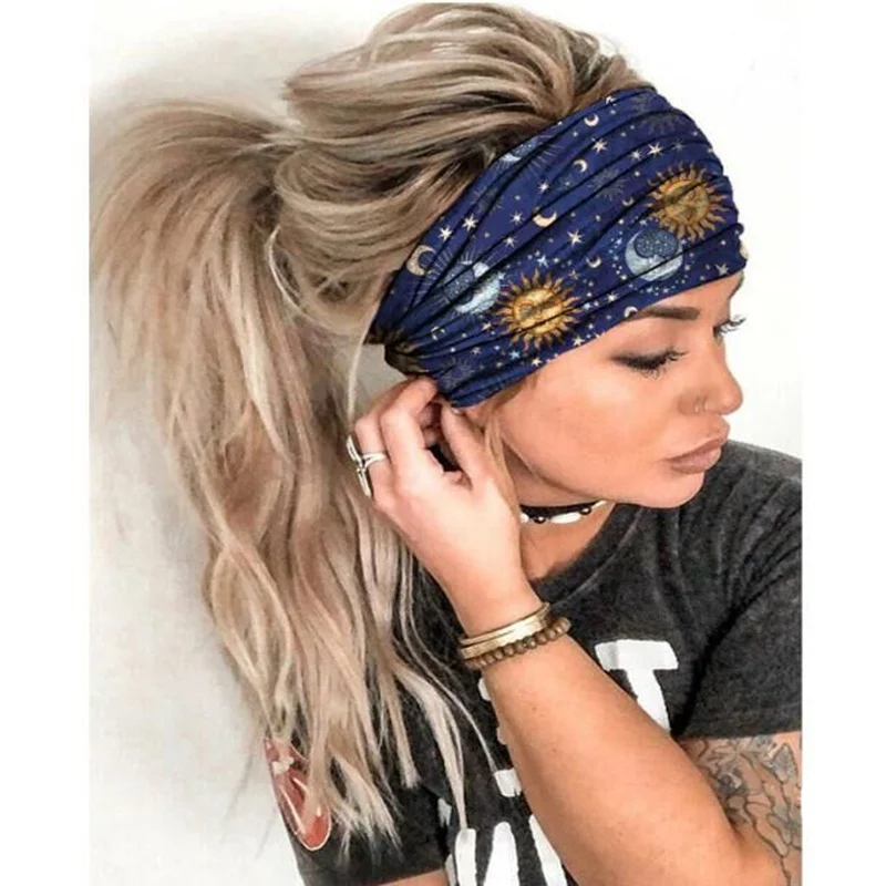 

Fashion Elastic Hair Band Women Print Heart Turban Nurse Head Wrap Headband For Nurses Women Accessories