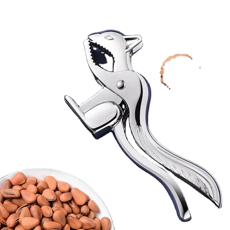 

Factory Sale Creative Squirrel Shape Zinc Alloy Manual Labor-Saving Walnut Clamp Opener Walnut Clip Pliers Crab Clip, Silver