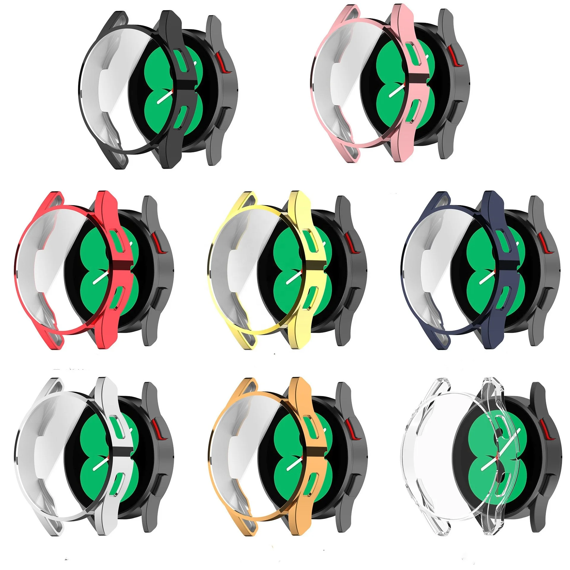 

Free Sample Luxury Shockproof All-inclusive Soft TPU Electroplating Protective Watch Case For Samsung Galaxy Watch 4 40MM 44MM, Multiple colors