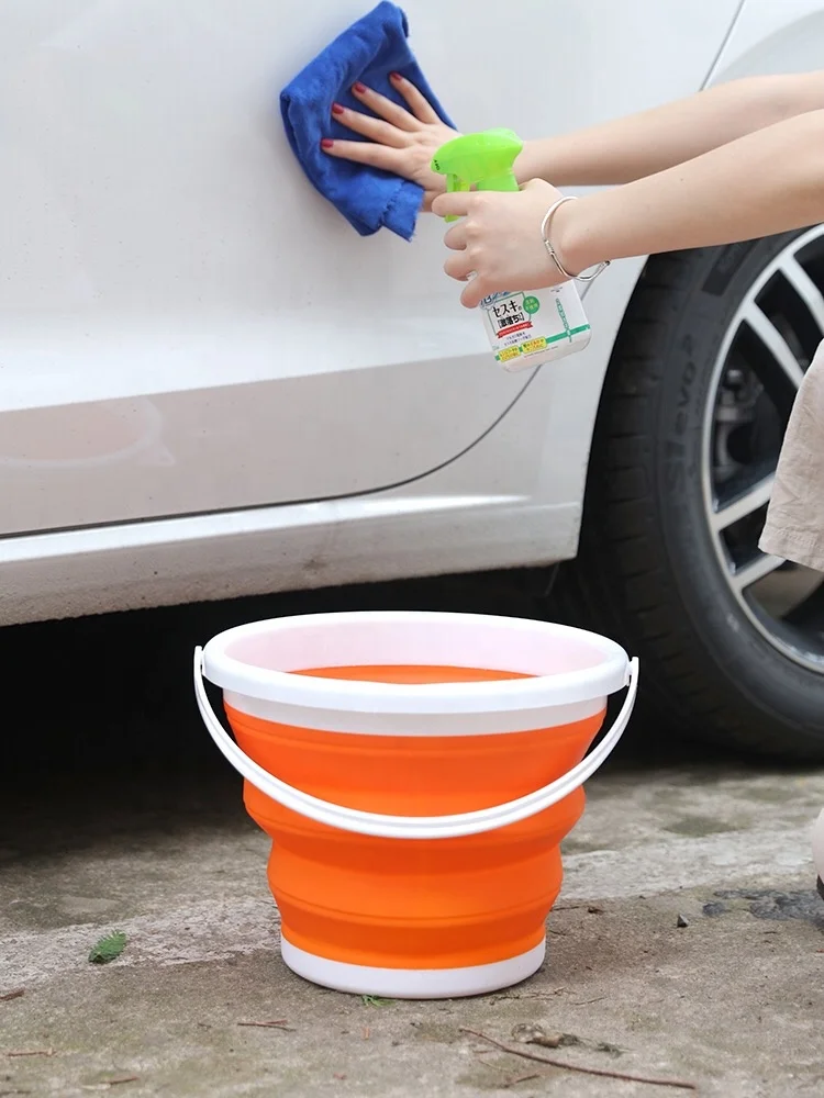 
Space Saving Silicone Collapsible Foldable Water Bucket 10L/2.64 Gallon Capacity for Hiking Backpacking Camping and Outdoor 