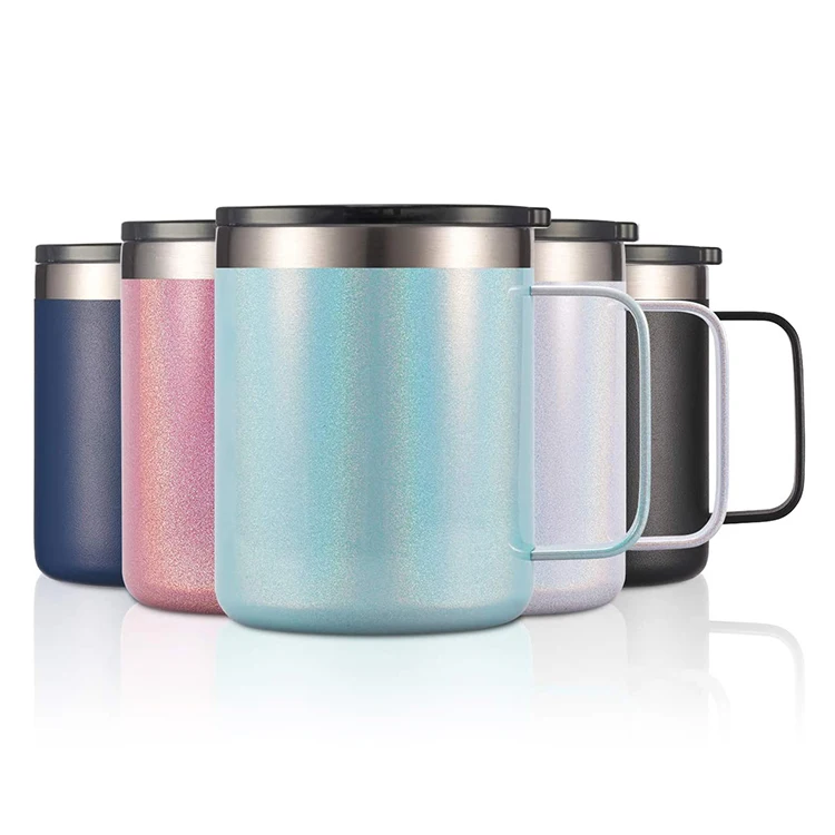 

12OZ insulated custom coffee mugs metal stainless steel vacuum travel mug sublimation tumbler with lid for tea, Customized colors acceptable
