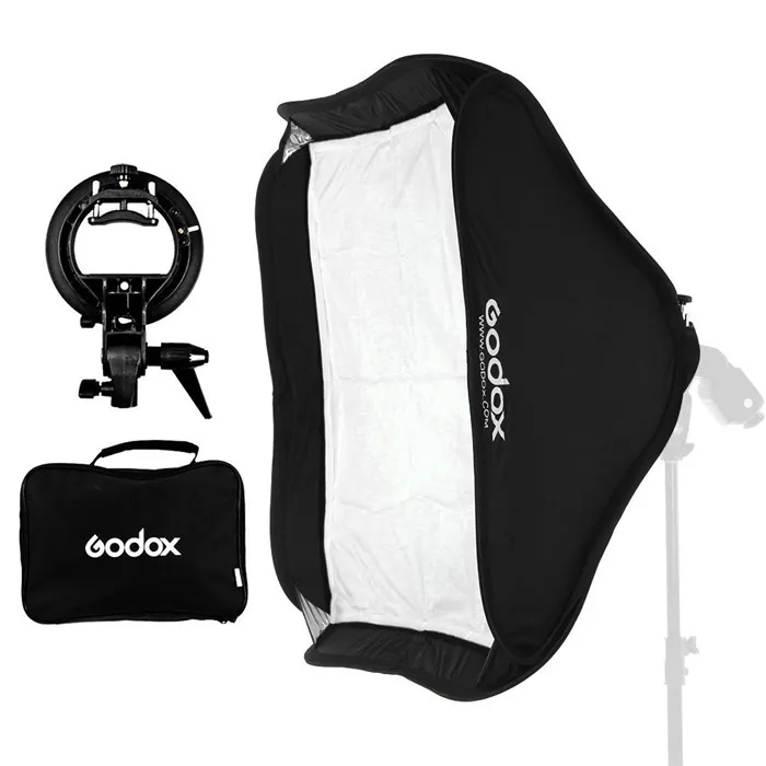 

Professional Godox Ajustable Flash Softbox 80cm * 80cm with S type Bracket Mount Kit for Flash Speedlite Studio Shooting