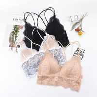 

sexy girls breathable wireless Lace Floral camisole bralette Bra