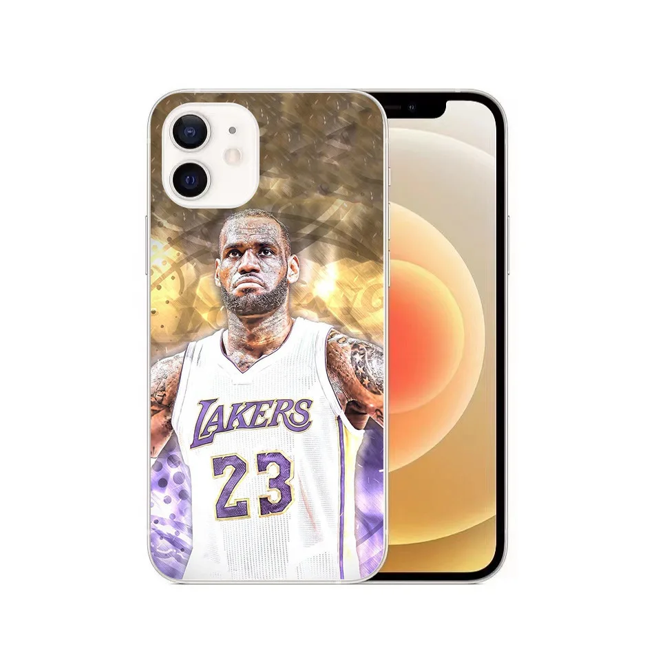 

Soft TPU Case Cover for iPhone 12 XS Pro Max Soft NBA Sports Style James Lakers Transparent Phone Case Basketball Good Quality