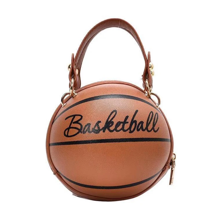 

2021 New Design Basketball Shape Hand Bag Fashion Women Chains Handbag Letter Shoulder BagMini Circular Purse, 12 colors