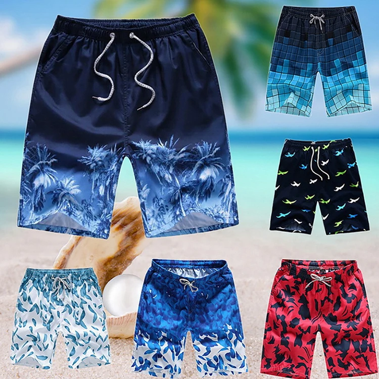 

2021 OEM design new summer water repellent quick drying beach board shorts men cotton beach shorts swimming trunks for kids