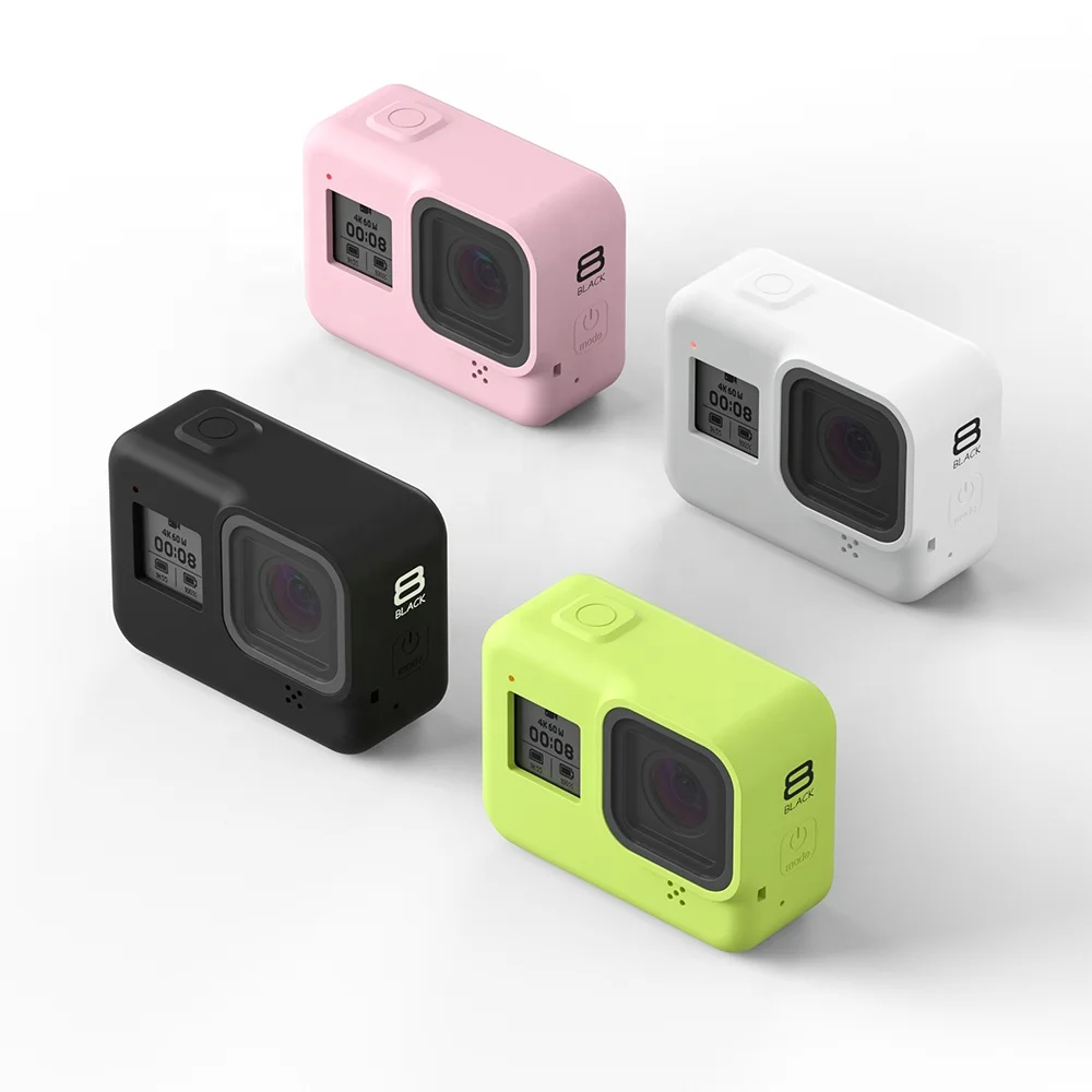 

4 Color Anti-fall Protective Case Body Silicone Case For Go Pros Hero8 Black Accessories, Black, pink, green, white