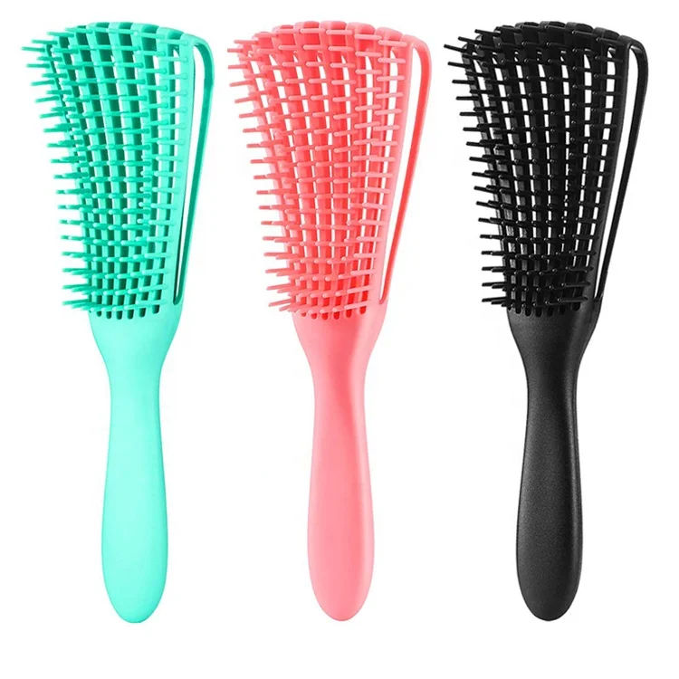 

SHIP FROM US Wholesale 10pcs Eight Rows Black Pink Green Detangling Hair Brush For Curly Hair Brush