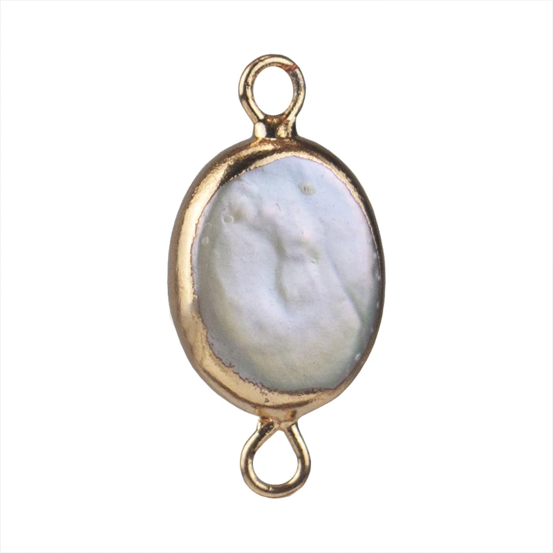 

18k gold-plated natural white pearl baroque bead pendant suitable for necklace making jewelry material