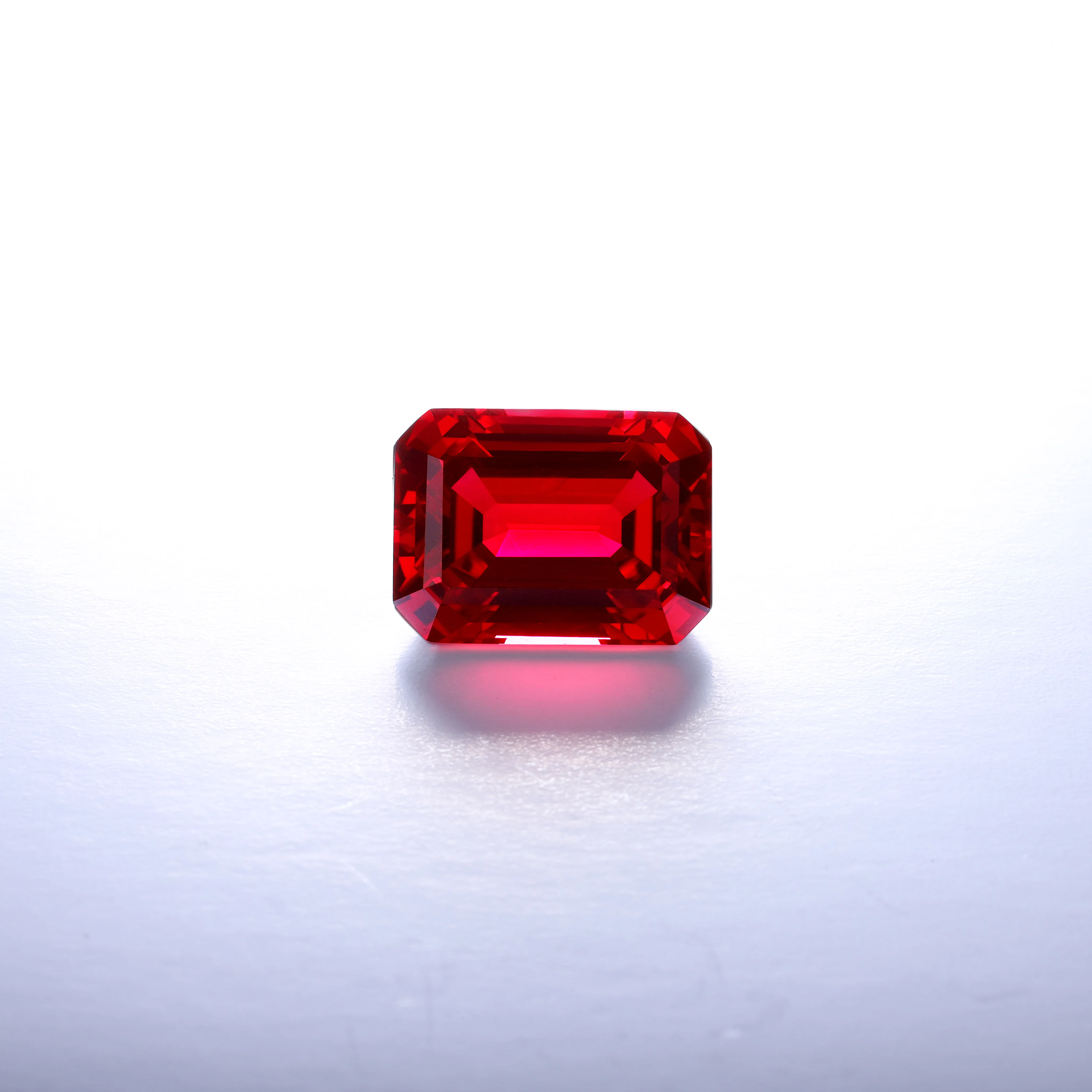 

Anster 2021 loose gemstone emerald cut Excellent Quality synthetic Ruby stones loose ruby synthetic corundum, Pigeon blood red