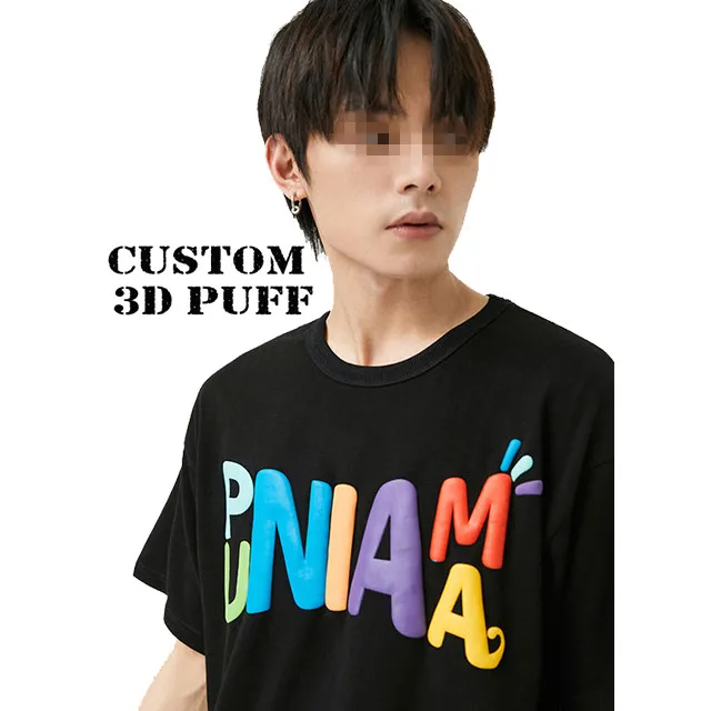 

Huayida Oem Design Unisex Men Thick T-Shirt Puff Print Custom Mens T Shirt, Customized color