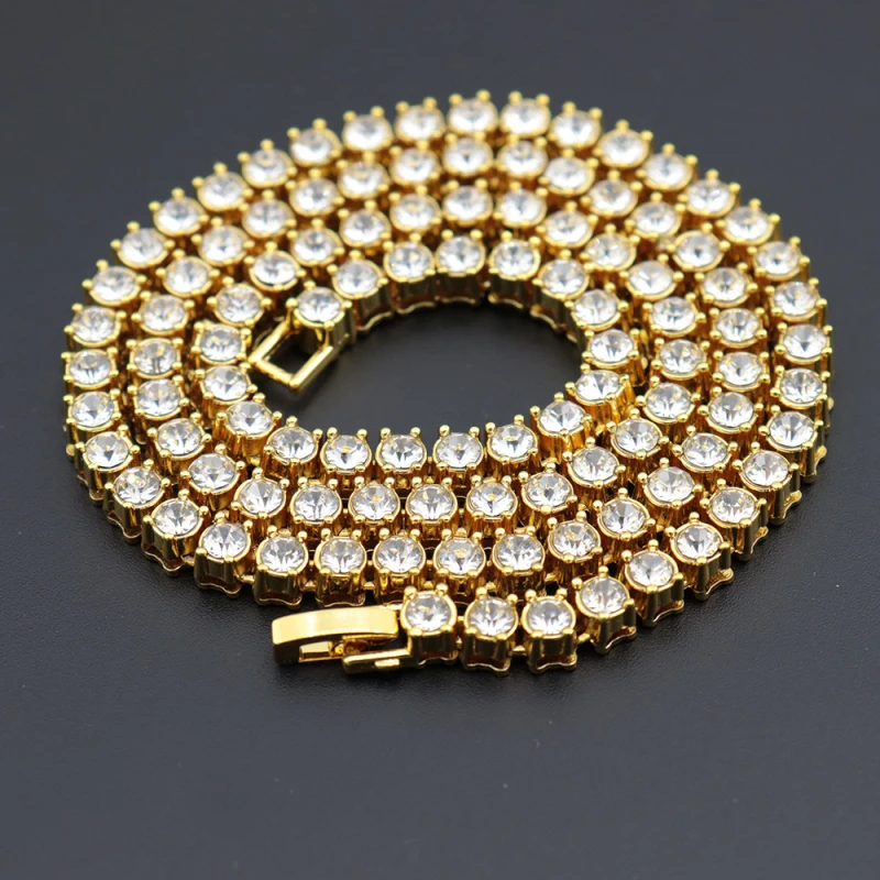 

5mm Rhinestone Tennis Chain Hip Hop Women Men Necklace
