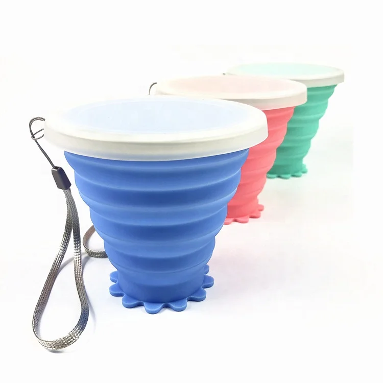 

Foldable silicone bpa free plastic drinking cups adults kids drink water plastic cups drinking cups, Customized color