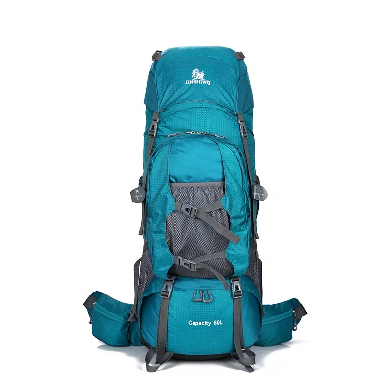 

Hot sale 80L camping large capacity outdoor light weight nylon water-proof bag hiking backpacks, Customized