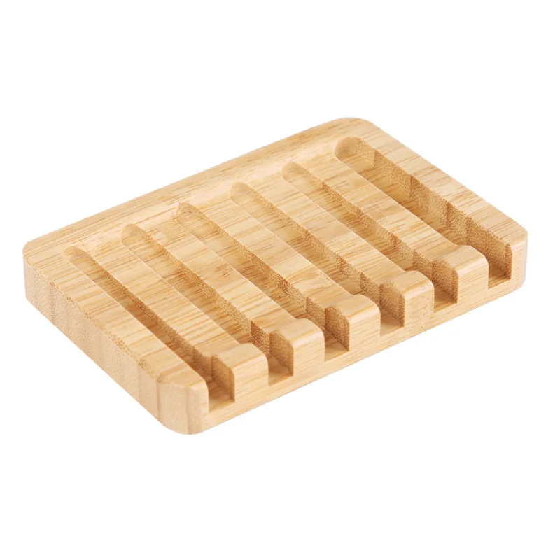 

Wholesale Handmade 100% Biodegradable Rectangular Soap Tray Natural Bamboo Soap Dish Holder for Bathroom