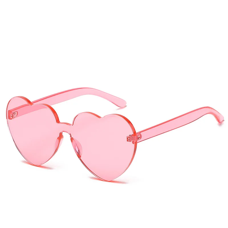 

New Heart heart candy-colored rimless sunglasses unisex color solid glasses