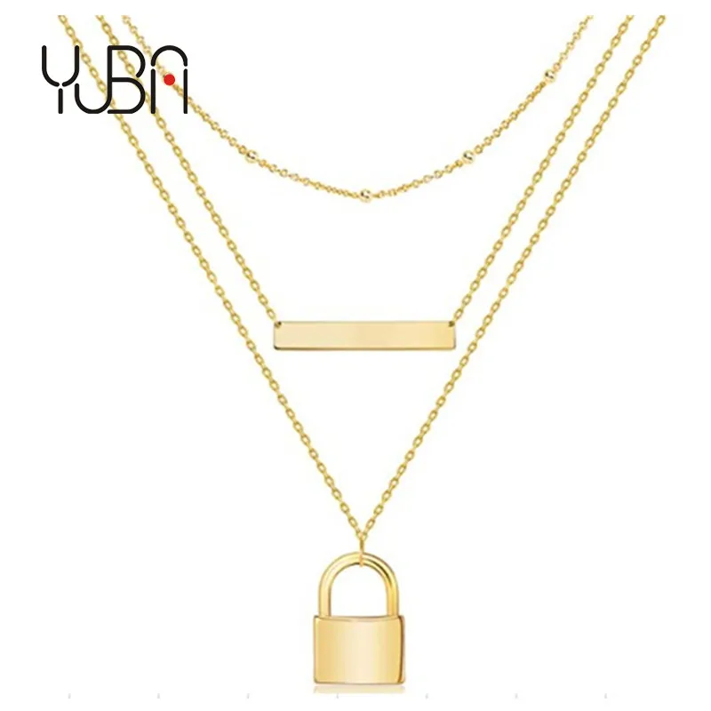 

layered stainless steel necklace pendant handmade exquisite 18K gold boho necklace jewelry layered women's butterfly