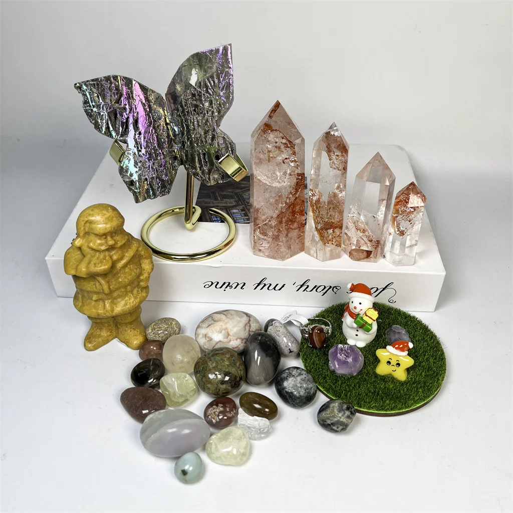 Free Shipping Natural Crystal Healing Sets Bundles Gemstone Natural Stone Chakra Crystal Healing Set Gift Box
