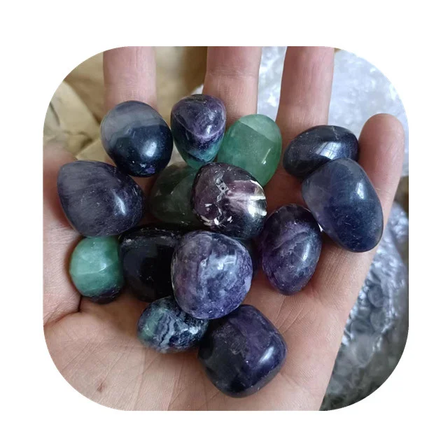 

New arrivals 20-30mm crystals healing stones bulk gemstone natur rainbow fluorite tumbled stones for sale
