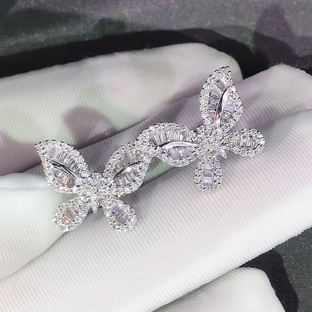 

CAOSHI Fashion Crystal Butterfly Female Earrings Cute Earring Party Friends Gift Butterfly Stud Earrings Women